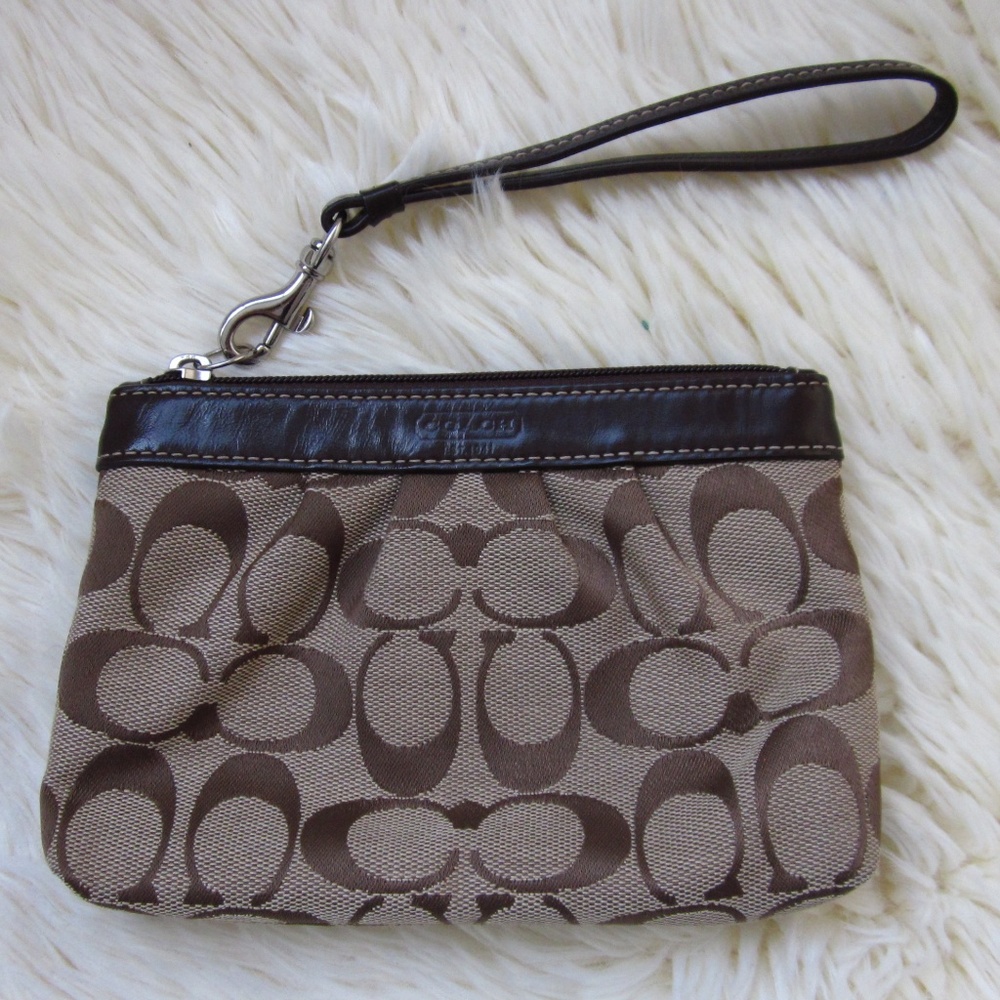 Coach - Tan and Brown Wristlet